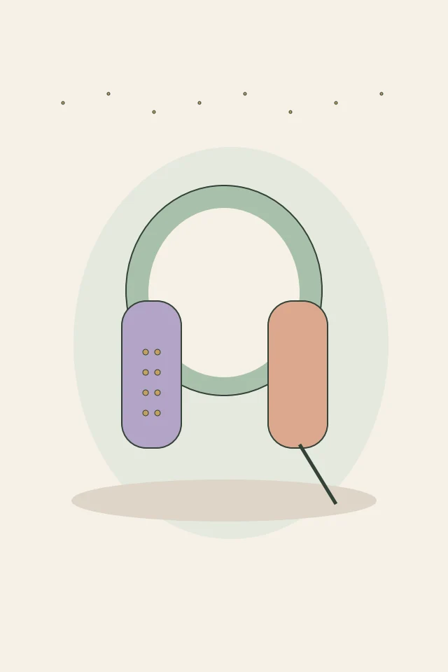 Original digital illustration: Bedazzled Headphones