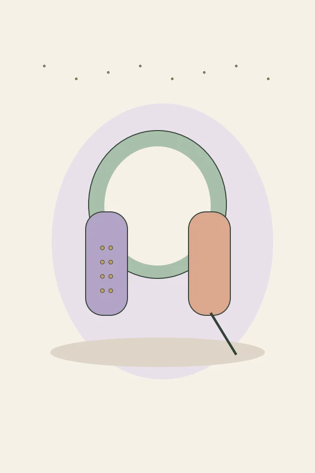 Original digital illustration: Crochet Wired Headphones