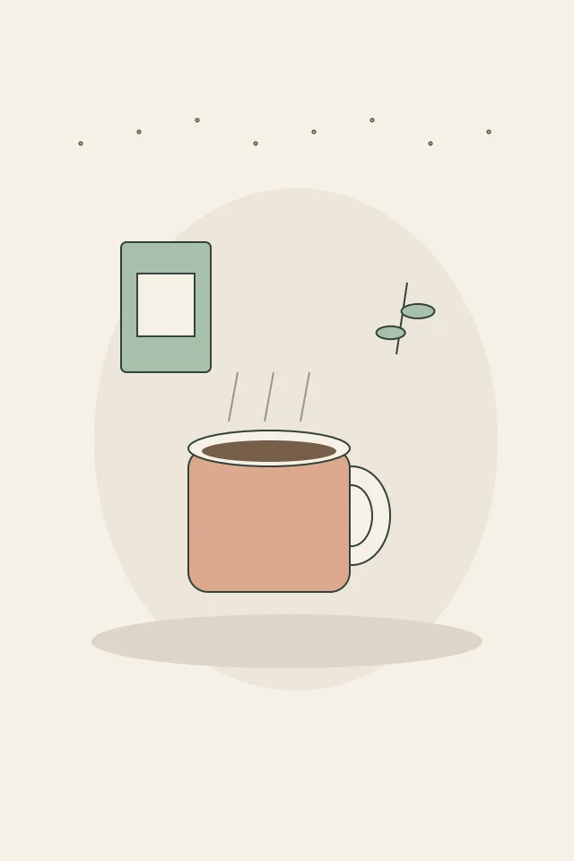 Original digital illustration: Vintage Coffee Corner