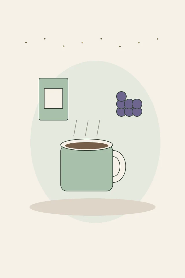 Original digital illustration: Blueberry Coffee Ideas