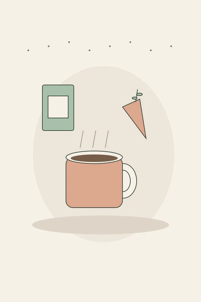 Original digital illustration: Carrot Cake Latte
