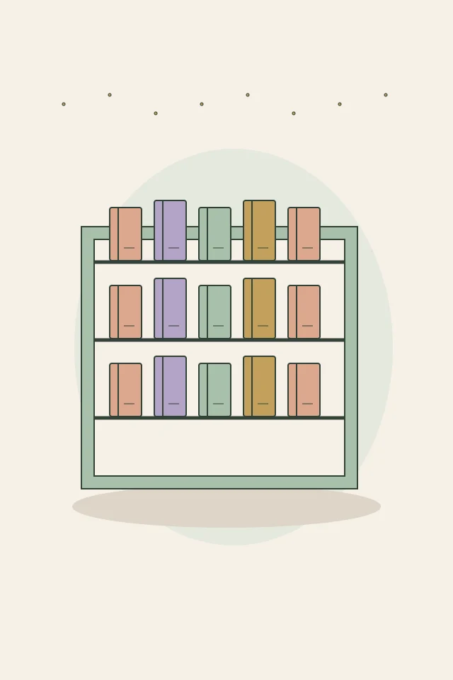 Original digital illustration: Vintage Trinket Shelf