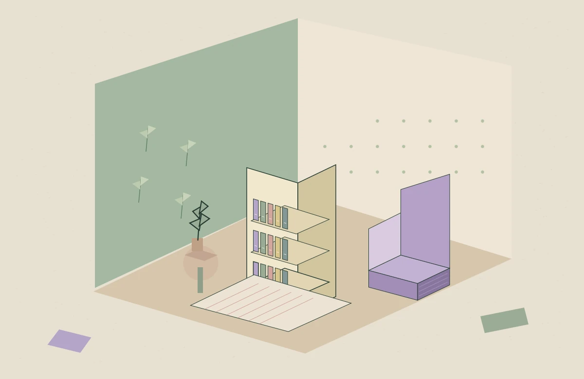 Original Paper Atelier digital illustration of the Reading Nook; not a photograph or a physically tested model.
