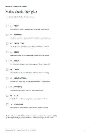 Actual PDF page 8: Making checklist
