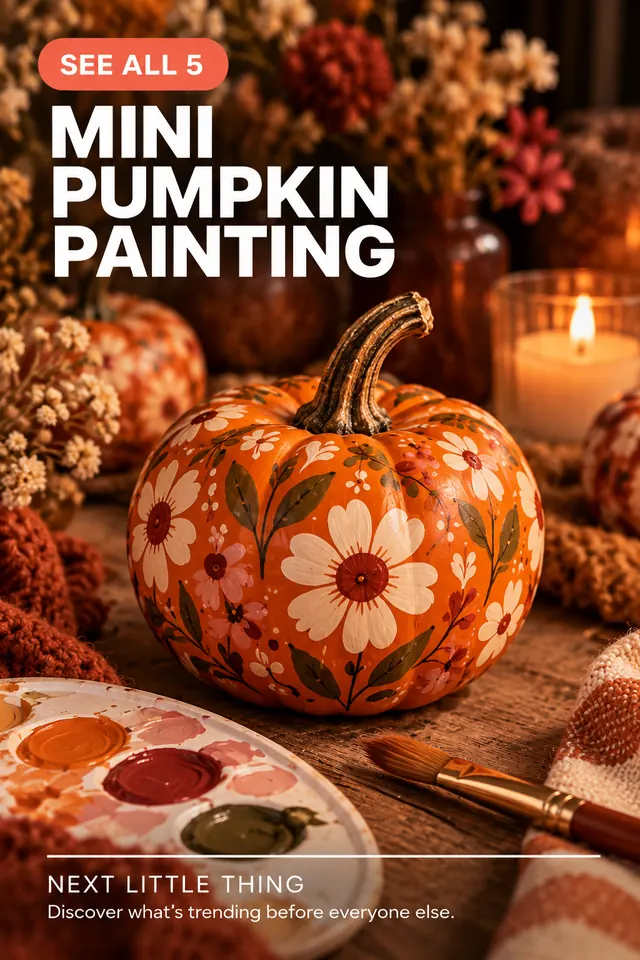 A floral mini pumpkin painting direction.