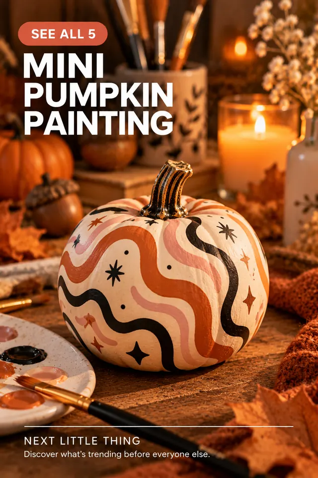 A modern mini pumpkin painting direction.